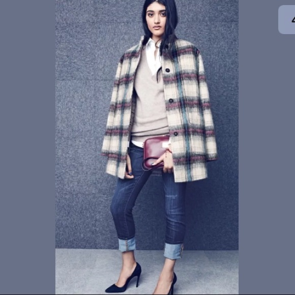 KENNETH COLE NEW YORK Plaid Peacoat - Picture 6 of 8